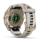 Garmin 010-02903-18 fēnix 8 43 mm AMOLED 全方位戶外進階GPS智慧腕錶 (奶油金不銹鋼錶圈/香頌灰矽膠錶帶)